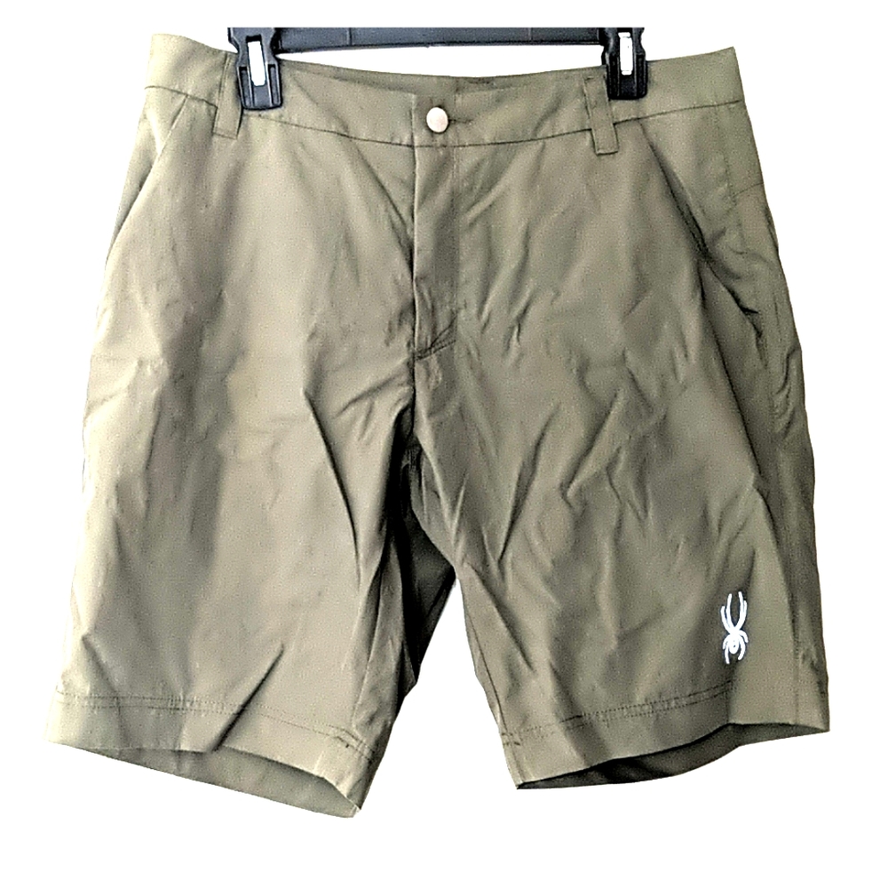 Spyder Green Flat Front Activewear Shorts